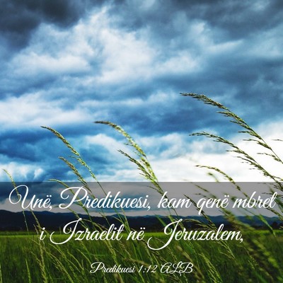 Picture 03 - Predikuesi 1:12 ALB - Unë, Predikuesi, kam qenë mbret i Izraelit në - Bible Verse Picture