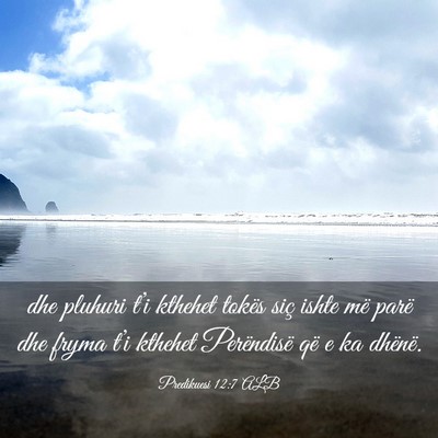 Picture 03 - Predikuesi 12:7 ALB - dhe pluhuri t’i kthehet tokës siç ishte më - Bible Verse Picture