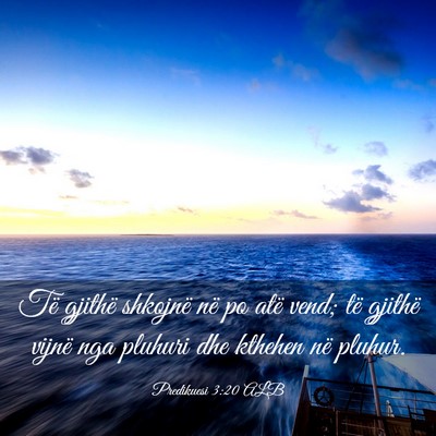 Picture 03 - Predikuesi 3:20 ALB - Të gjithë shkojnë në po atë vend; të - Bible Verse Picture