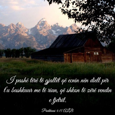 Picture 03 - Predikuesi 4:15 ALB - I pashë tërë të gjallët që ecnin nën diell - Bible Verse Picture