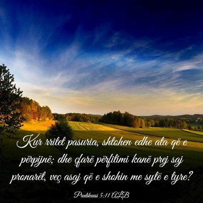 Picture 03 - Predikuesi 5:11 ALB - Kur rritet pasuria, shtohen edhe ata që e - Bible Verse Picture
