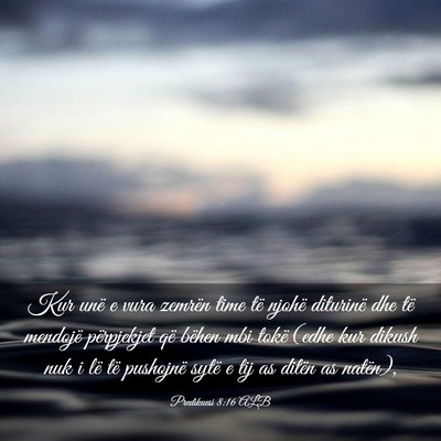 Picture 03 - Predikuesi 8:16 ALB - Kur unë e vura zemrën time të njohë diturinë - Bible Verse Picture
