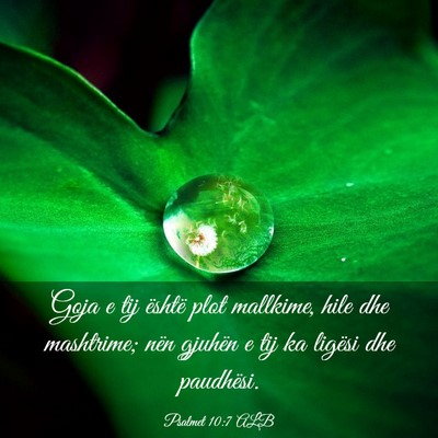 Picture 03 - Psalmet 10:7 ALB - Goja e tij është plot mallkime, hile dhe - Bible Verse Picture