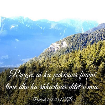 Picture 03 - Psalmet 102:23 ALB - Rrugës ai ka pakësuar fuqinë time dhe ka - Bible Verse Picture
