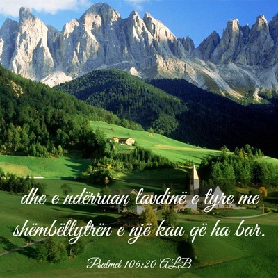 Picture 03 - Psalmet 106:20 ALB - dhe e ndërruan lavdinë e tyre me - Bible Verse Picture