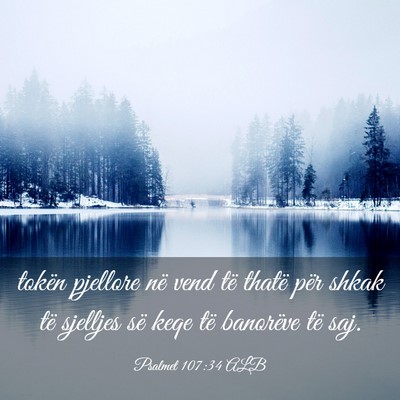 Picture 03 - Psalmet 107:34 ALB - tokën pjellore në vend të thatë për shkak - Bible Verse Picture