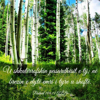 Picture 03 - Psalmet 109:13 ALB - U shkatërrofshin pasardhësit e tij; në brezin - Bible Verse Picture