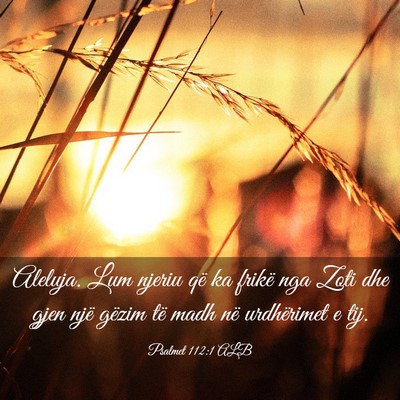 Picture 03 - Psalmet 112:1 ALB - Aleluja. Lum njeriu që ka frikë nga Zoti dhe - Bible Verse Picture