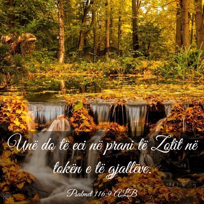 Picture 03 - Psalmet 116:9 ALB - Unë do të eci në prani të Zotit në tokën e - Bible Verse Picture