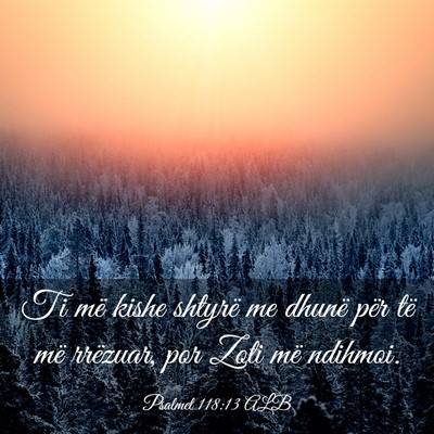 Picture 03 - Psalmet 118:13 ALB - Ti më kishe shtyrë me dhunë për të më - Bible Verse Picture