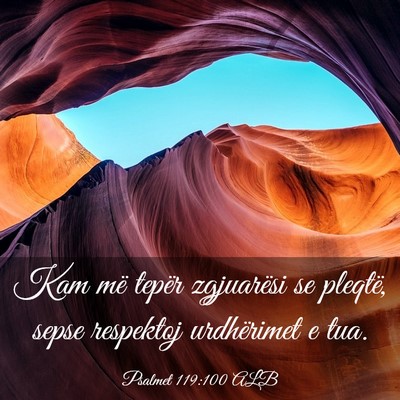 Picture 03 - Psalmet 119:100 ALB - Kam më tepër zgjuarësi se pleqtë, sepse - Bible Verse Picture