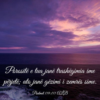 Picture 03 - Psalmet 119:111 ALB - Porositë e tua janë trashëgimia ime përjetë; - Bible Verse Picture