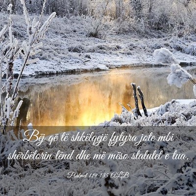 Picture 03 - Psalmet 119:135 ALB - Bëj që të shkëlqejë fytyra jote mbi - Bible Verse Picture