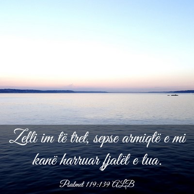 Picture 03 - Psalmet 119:139 ALB - Zelli im të tret, sepse armiqtë e mi kanë - Bible Verse Picture