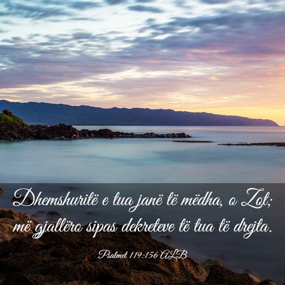 Picture 03 - Psalmet 119:156 ALB - Dhemshuritë e tua janë të mëdha, o Zot; më - Bible Verse Picture