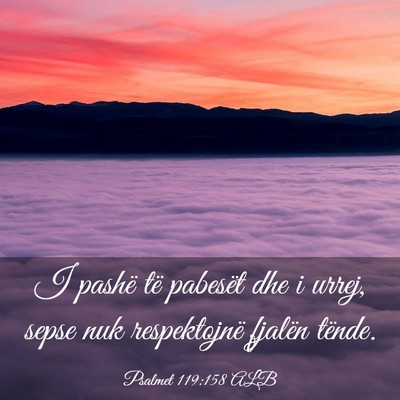 Picture 03 - Psalmet 119:158 ALB - I pashë të pabesët dhe i urrej, sepse nuk - Bible Verse Picture