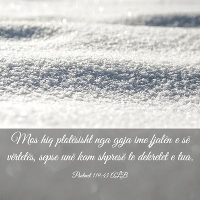 Picture 03 - Psalmet 119:43 ALB - Mos hiq plotësisht nga goja ime fjalën e së - Bible Verse Picture