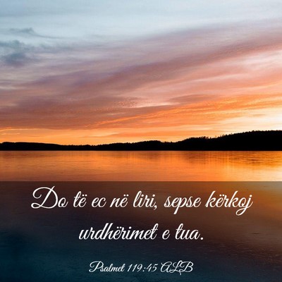 Picture 03 - Psalmet 119:45 ALB - Do të ec në liri, sepse kërkoj urdhërimet e - Bible Verse Picture
