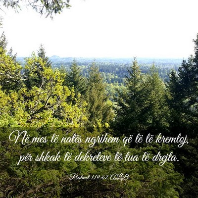 Picture 03 - Psalmet 119:62 ALB - Në mes të natës ngrihem që të të kremtoj, - Bible Verse Picture