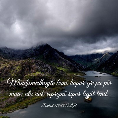 Picture 03 - Psalmet 119:85 ALB - Mëndjemëdhenjtë kanë hapur gropa për mua; - Bible Verse Picture