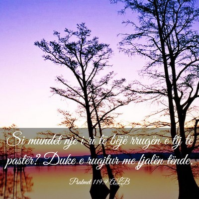 Picture 03 - Psalmet 119:9 ALB - Si mundet një i ri të bëjë rrugën e tij të - Bible Verse Picture