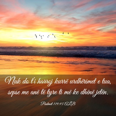 Picture 03 - Psalmet 119:93 ALB - Nuk do t’i harroj kurrë urdhërimet e tua, - Bible Verse Picture