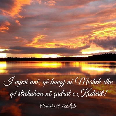 Picture 03 - Psalmet 120:5 ALB - I mjeri unë, që banoj në Meshek dhe që - Bible Verse Picture