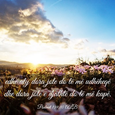 Picture 03 - Psalmet 139:10 ALB - edhe aty dora jote do të më udhëheqë dhe dora - Bible Verse Picture