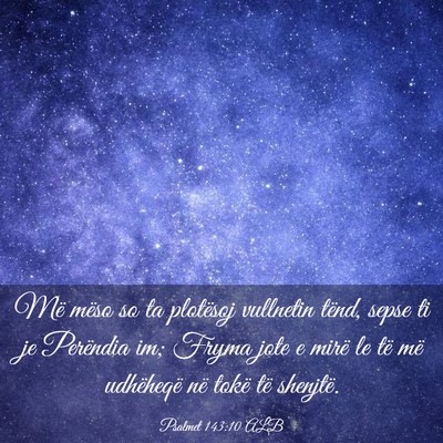 Picture 03 - Psalmet 143:10 ALB - Më mëso so ta plotësoj vullnetin tënd, sepse - Bible Verse Picture