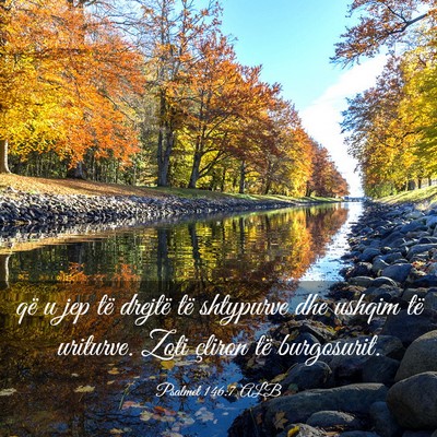 Picture 03 - Psalmet 146:7 ALB - që u jep të drejtë të shtypurve dhe ushqim - Bible Verse Picture