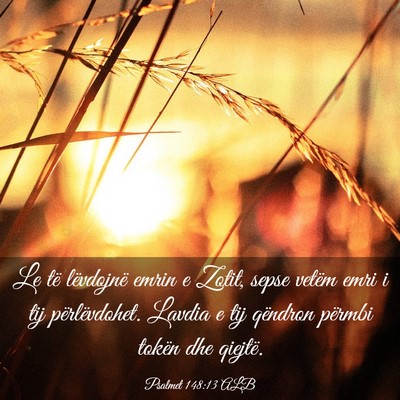 Picture 03 - Psalmet 148:13 ALB - Le të lëvdojnë emrin e Zotit, sepse vetëm - Bible Verse Picture