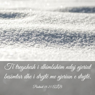 Picture 03 - Psalmet 18:25 ALB - Ti tregohesh i dhimbshëm ndaj njeriut besimtar - Bible Verse Picture