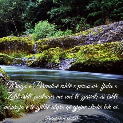 Picture 03 - Psalmet 18:30 ALB - Rruga e Perëndisë është e përsosur; fjala e - Bible Verse Picture