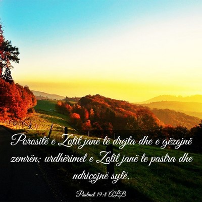 Picture 03 - Psalmet 19:8 ALB - Porositë e Zotit janë të drejta dhe e - Bible Verse Picture
