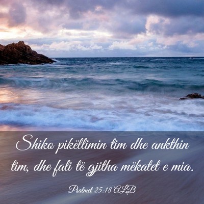 Picture 03 - Psalmet 25:18 ALB - Shiko pikëllimin tim dhe ankthin tim, dhe fali - Bible Verse Picture