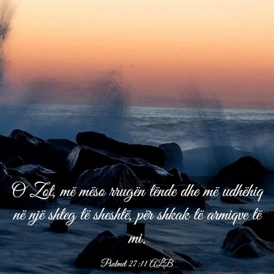 Picture 03 - Psalmet 27:11 ALB - O Zot, më mëso rrugën tënde dhe më udhëhiq - Bible Verse Picture