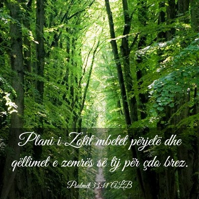 Picture 03 - Psalmet 33:11 ALB - Plani i Zotit mbetet përjetë dhe qëllimet e - Bible Verse Picture