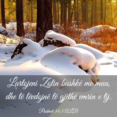 Picture 03 - Psalmet 34:3 ALB - Lartojeni Zotin bashkë me mua, dhe të - Bible Verse Picture