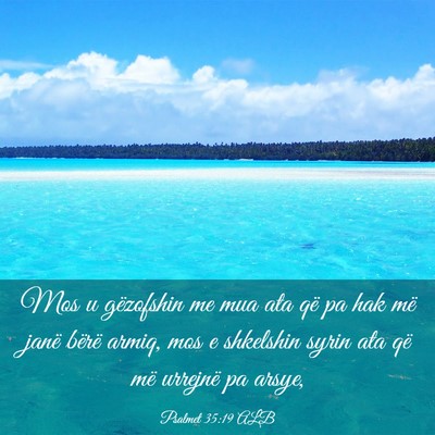Picture 03 - Psalmet 35:19 ALB - Mos u gëzofshin me mua ata që pa hak më janë - Bible Verse Picture