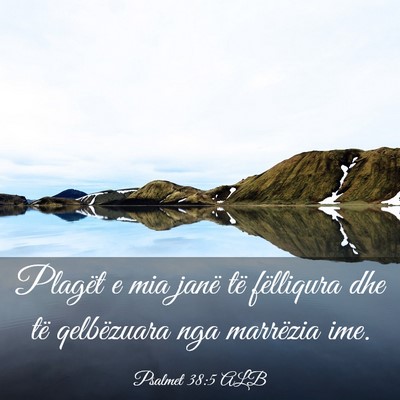 Picture 03 - Psalmet 38:5 ALB - Plagët e mia janë të fëlliqura dhe të - Bible Verse Picture