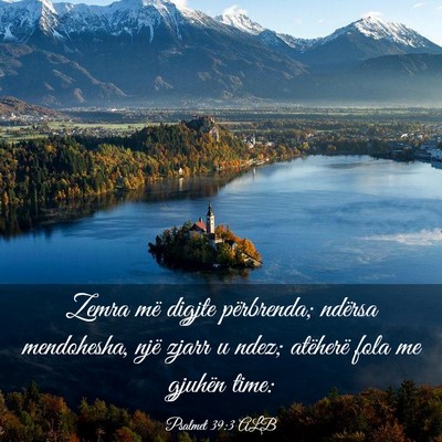 Picture 03 - Psalmet 39:3 ALB - Zemra më digjte përbrenda; ndërsa mendohesha, - Bible Verse Picture