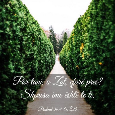 Picture 03 - Psalmet 39:7 ALB - Por tani, o Zot, çfarë pres? Shpresa ime - Bible Verse Picture