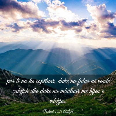 Picture 03 - Psalmet 44:19 ALB - por ti na ke copëtuar, duke na futur në vende - Bible Verse Picture