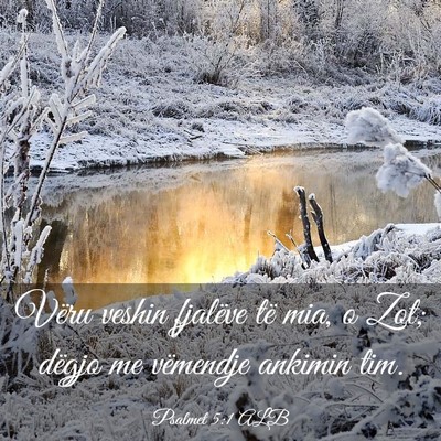 Picture 03 - Psalmet 5:1 ALB - Vëru veshin fjalëve të mia, o Zot; dëgjo me - Bible Verse Picture