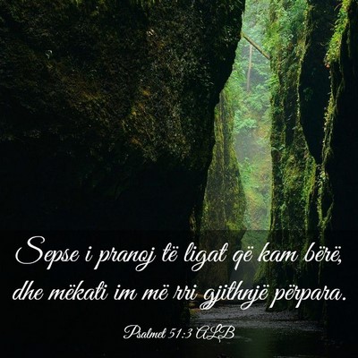 Picture 03 - Psalmet 51:3 ALB - Sepse i pranoj të ligat që kam bërë, dhe - Bible Verse Picture