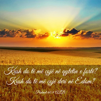 Picture 03 - Psalmet 60:9 ALB - Kush do të më çojë në qytetin e fortë? Kush - Bible Verse Picture