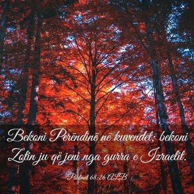 Picture 03 - Psalmet 68:26 ALB - Bekoni Perëndinë në kuvendet; bekoni Zotin ju - Bible Verse Picture