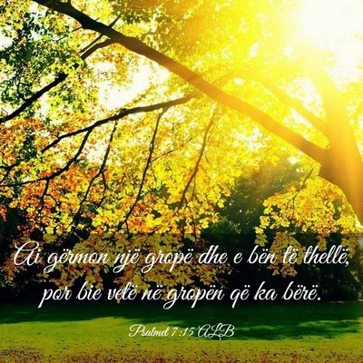 Picture 03 - Psalmet 7:15 ALB - Ai gërmon një gropë dhe e bën të thellë, - Bible Verse Picture