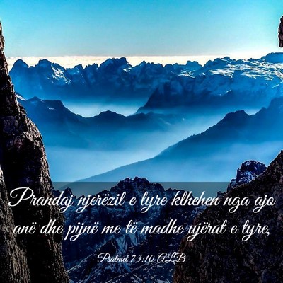 Picture 03 - Psalmet 73:10 ALB - Prandaj njerëzit e tyre kthehen nga ajo anë dhe - Bible Verse Picture