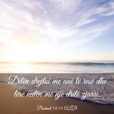 Picture 03 - Psalmet 78:14 ALB - Ditën drejtoi me anë të resë dhe tërë - Bible Verse Picture